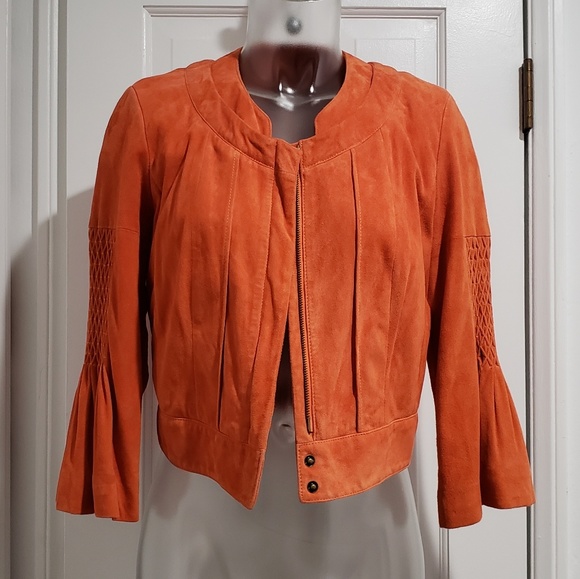 Diane Von Furstenberg Jackets & Blazers - DVF Joan Jett Suede Cropped Jacket
